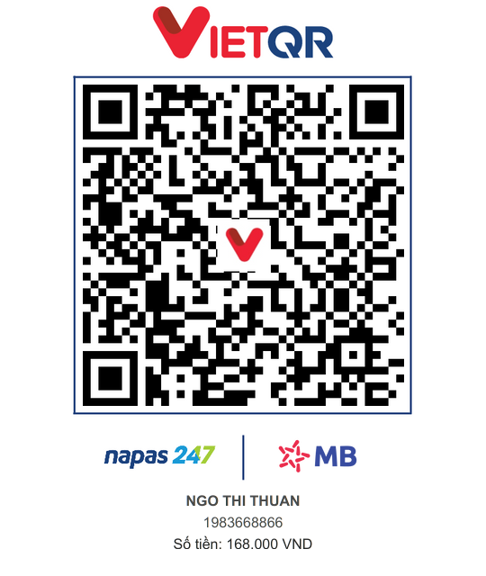 QR chuyển khoản 168.000đ